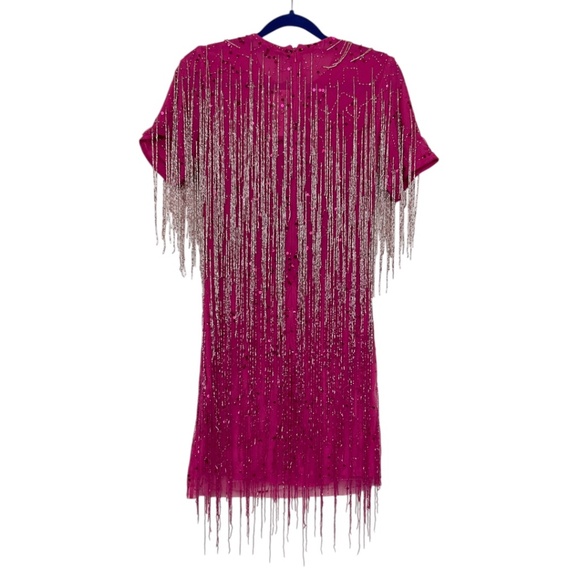 Nasty Gal Tassel Beaded Mini Shift Dress NWT - Picture 9 of 12